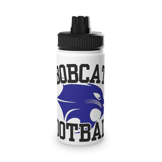 Bobcat Football Stainless Steel Water Bottle w/ Sports Lid