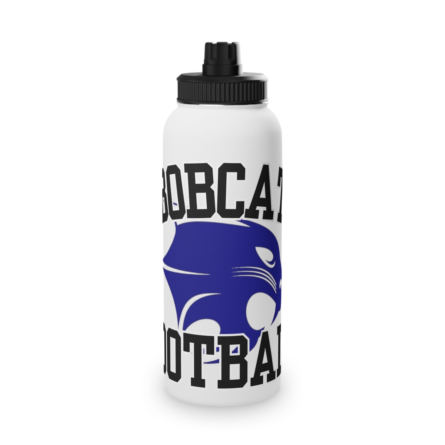 Bobcat Football Stainless Steel Water Bottle w/ Sports Lid