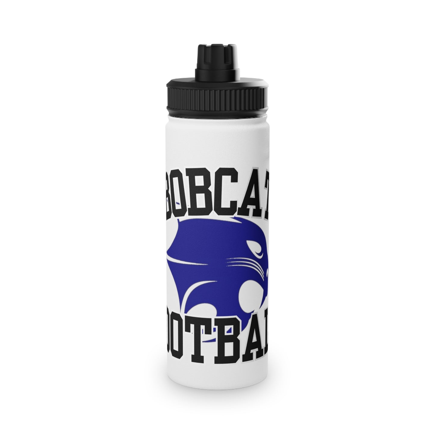 Bobcat Football Stainless Steel Water Bottle w/ Sports Lid